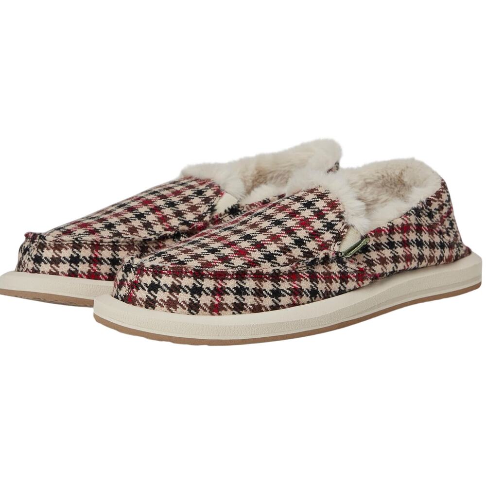 Sanuk Donna Plaid Chill Slip on Shoes Loafers Women's 7 NWT